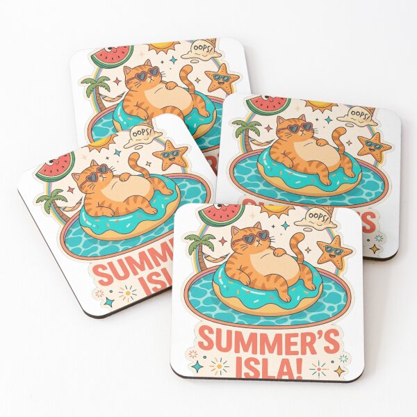 Item preview, Funny Summer Cat Pool Float Sticker - Cute Chonky Cat Retro Beach Art designed and sold by zakman02.