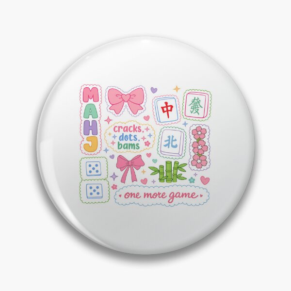 Item preview, Mahjong Cracks Dots Bams One More Game Cute Pastel Mahjong Lover designed and sold by designclub.