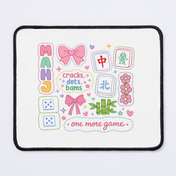 Item preview, Mahjong Cracks Dots Bams One More Game Cute Pastel Mahjong Lover designed and sold by designclub.
