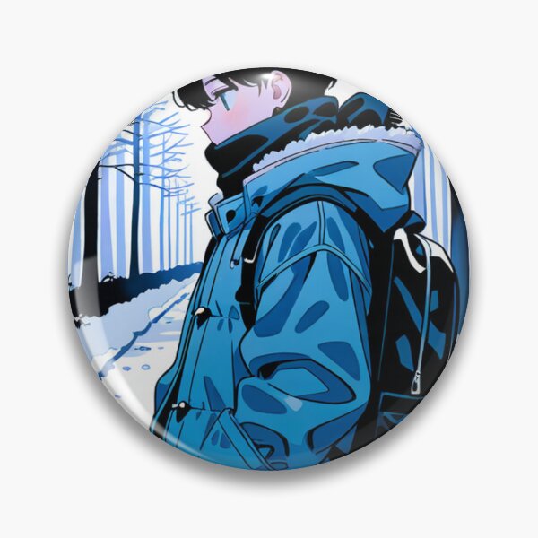 Item preview, Fashion - Man in Blue Parka Jacket Face Scarf Streetwear Anime Variant 5 designed and sold by AnimeShin.