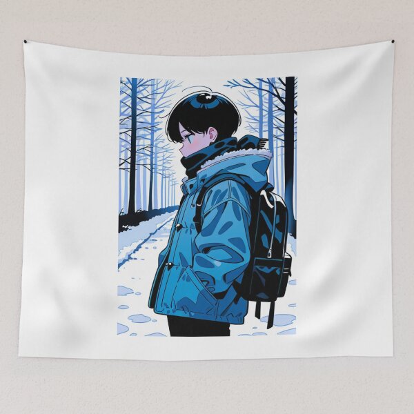 Item preview, Fashion - Man in Blue Parka Jacket Face Scarf Streetwear Anime Variant 5 designed and sold by AnimeShin.