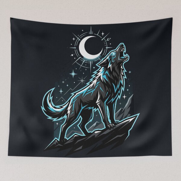 Item preview, Wolf Howling at the Moon, Wild Spirit designed and sold by QuirkySpark.