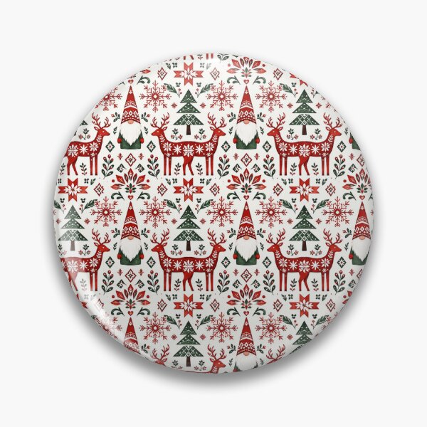 Item preview, Scandinavian Folk Art Christmas Watercolor Seamless Pattern designed and sold by Inkworksbyshery.