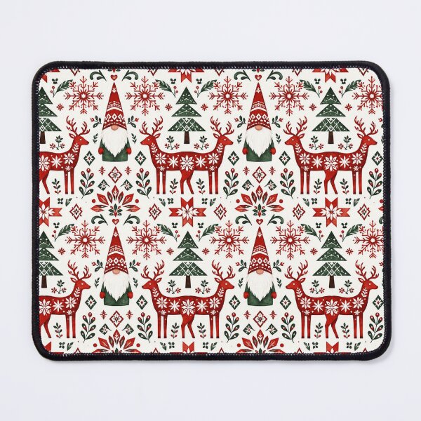 Item preview, Scandinavian Folk Art Christmas Watercolor Seamless Pattern designed and sold by Inkworksbyshery.
