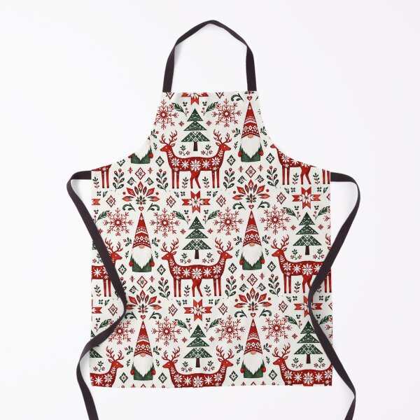 Item preview, Scandinavian Folk Art Christmas Watercolor Seamless Pattern designed and sold by Inkworksbyshery.