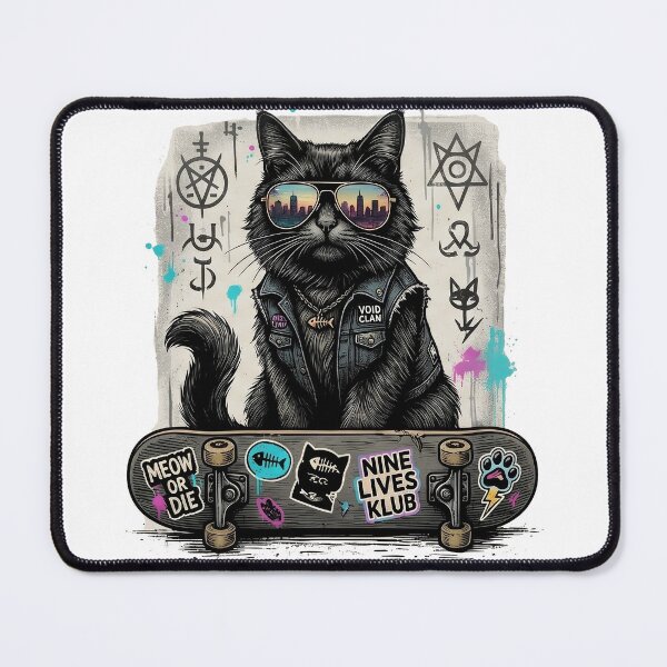 Item preview, Cool Black Cat on Skateboard Sunglasses Apocalypse Napping designed and sold by OnikaD art.