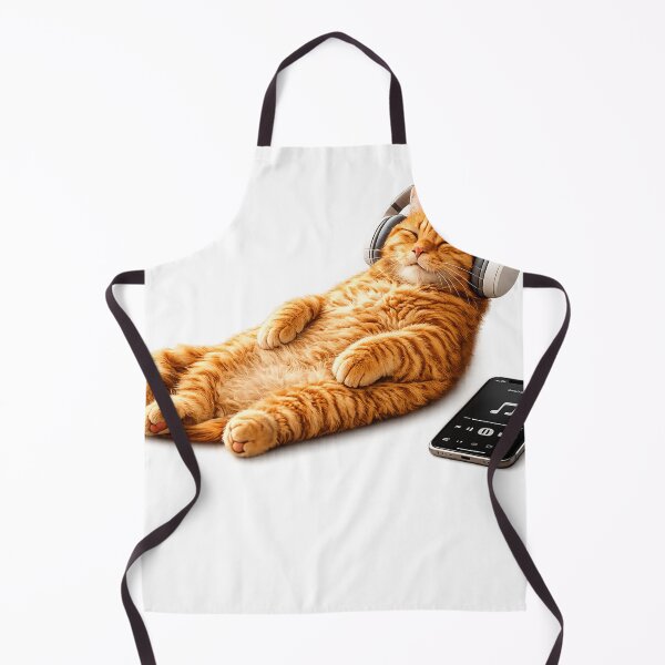 Item preview, Orange Cat Listening to Music with Headphones | Relaxing Music Lover Kitty2 designed and sold by shikuldo7.