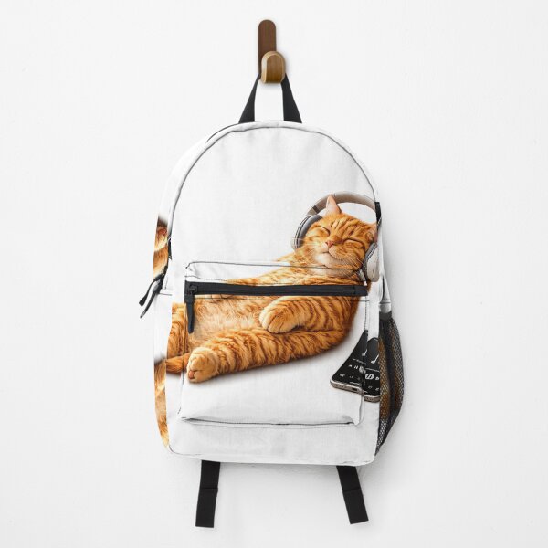 Item preview, Orange Cat Listening to Music with Headphones | Relaxing Music Lover Kitty2 designed and sold by shikuldo7.