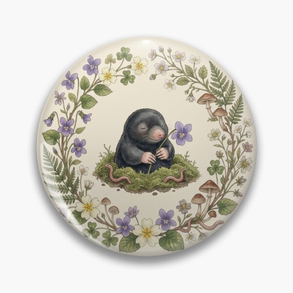 Item preview, Mole Violet Botanical Cottagecore Watercolor Print designed and sold by CalmCapy Co.