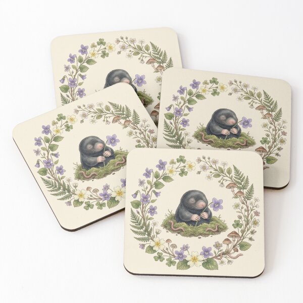 Item preview, Mole Violet Botanical Cottagecore Watercolor Print designed and sold by CalmCapy Co.