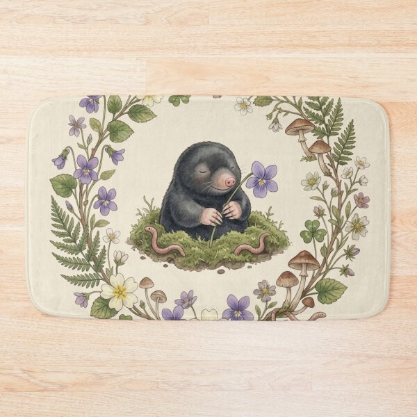 Item preview, Mole Violet Botanical Cottagecore Watercolor Print designed and sold by CalmCapy Co.