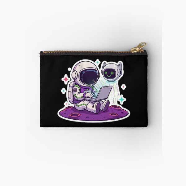 Item preview, Astronaut Developer Coding with AI Assistant Sticker designed and sold by Barkashow.