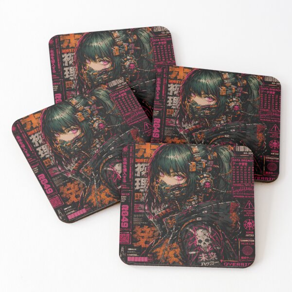 Item preview, Cyberpunk Netrunner Anime Girl - Dystopian Hacker & Techwear designed and sold by saamessart.