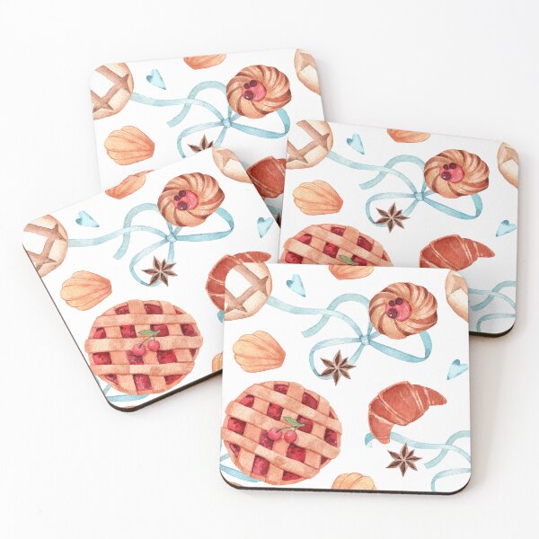 Item preview, Watercolor Bakery Pattern designed and sold by Sasha Zinch Design.