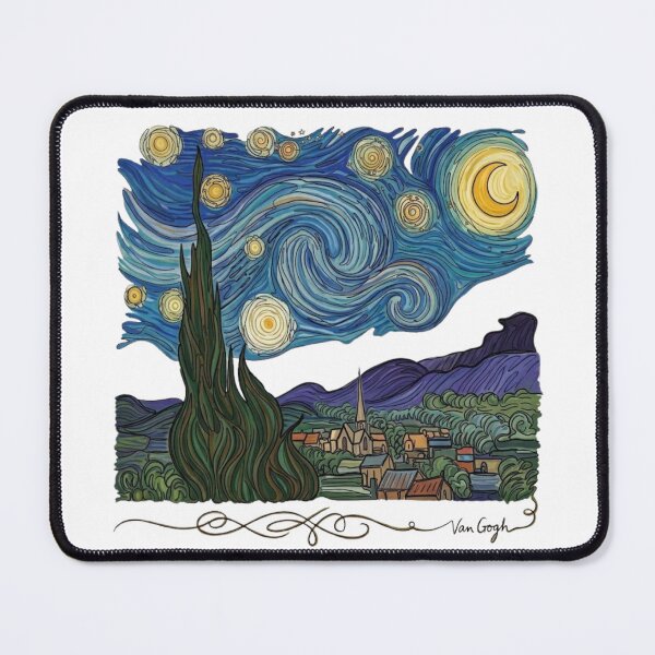 Item preview, Van Gogh Starry Night Modern Line Art designed and sold by rrreebbiiii.