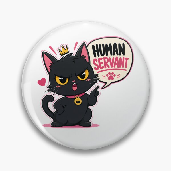 Item preview, Human Servant Funny Sassy Kawaii Cat Sticker T-Shirt designed and sold by Ashley critters.
