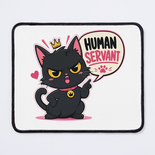 Item preview, Human Servant Funny Sassy Kawaii Cat Sticker T-Shirt designed and sold by Ashley critters.