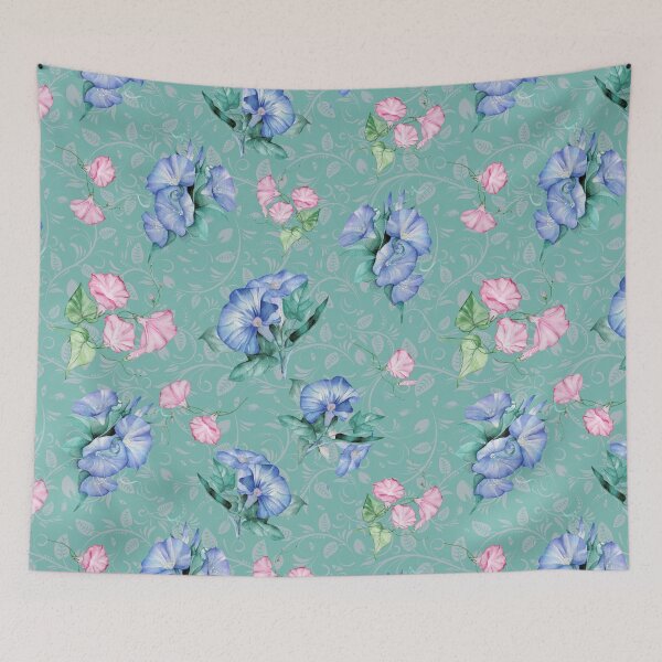 Item preview, Soft Blue & Pink Morning Glory Seamless Pattern designed and sold by TurquoiseBird.