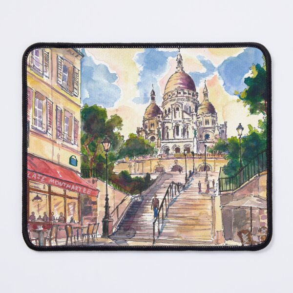 Item preview, Montmartre Paris – Café and Stairway designed and sold by artshop77.