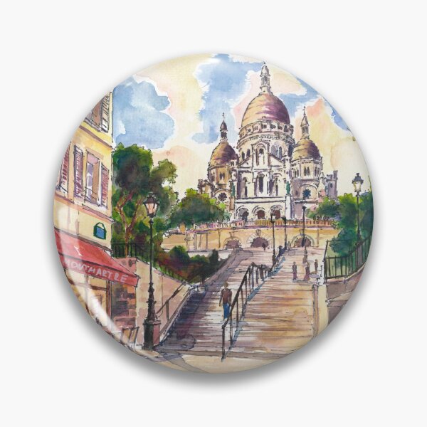 Item preview, Montmartre Paris – Café and Stairway designed and sold by artshop77.