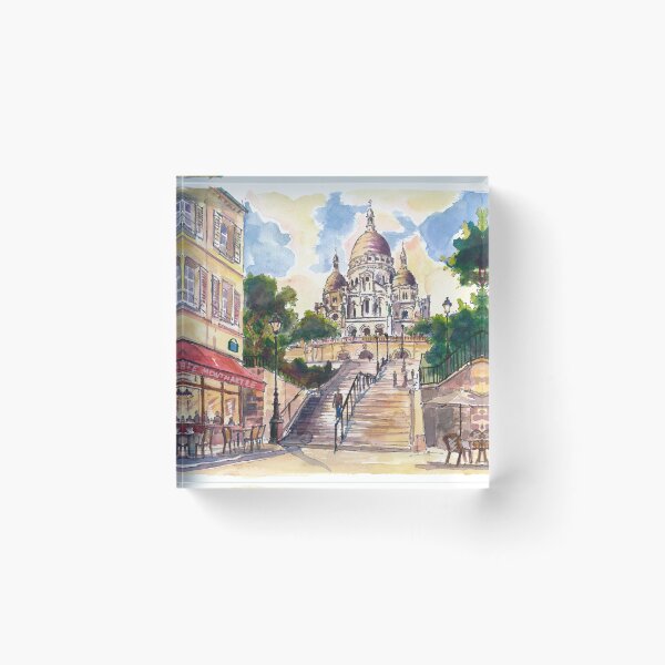 Item preview, Montmartre Paris – Café and Stairway designed and sold by artshop77.