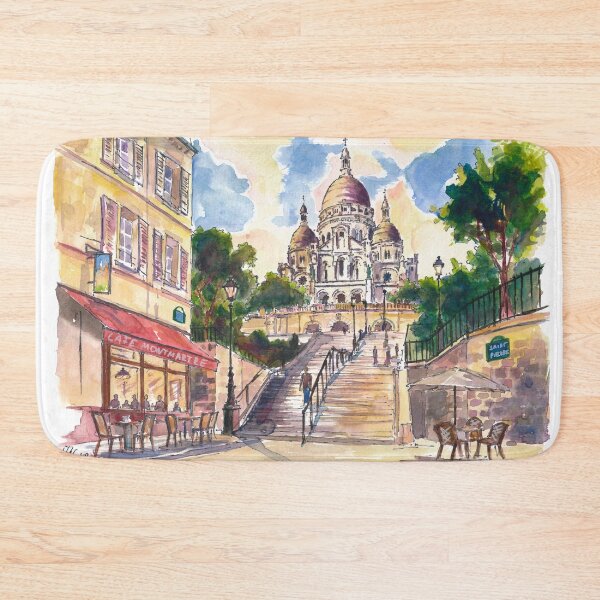 Item preview, Montmartre Paris – Café and Stairway designed and sold by artshop77.