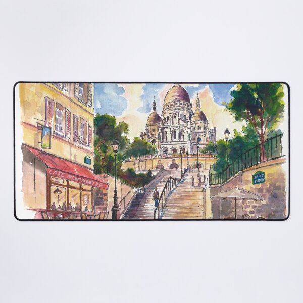 Item preview, Montmartre Paris – Café and Stairway designed and sold by artshop77.