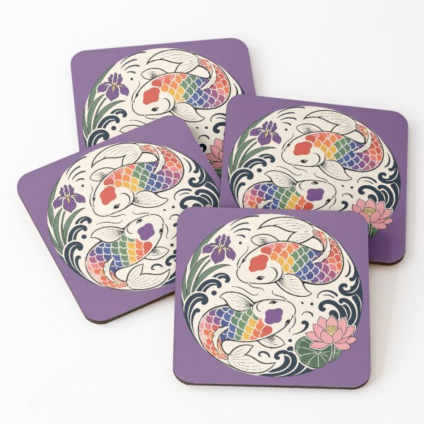 Item preview, Pride Koi Fish Circle | Elegant Japanese-Inspired LGBTQ+ Art designed and sold by SimplyJasper.