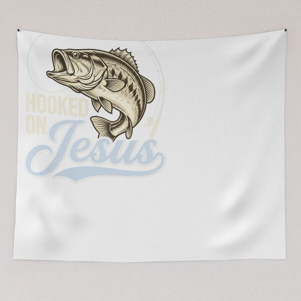 Item preview, Hooked On Jesus Bass Fishing Christian Faith designed and sold by JMDesignHub.