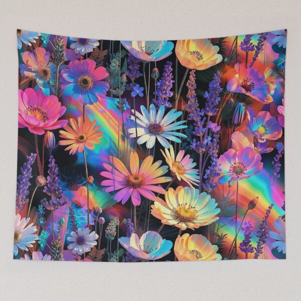 Item preview, Neon Multicolor Vibrant Floral Pattern designed and sold by IntelliMindDesigns.