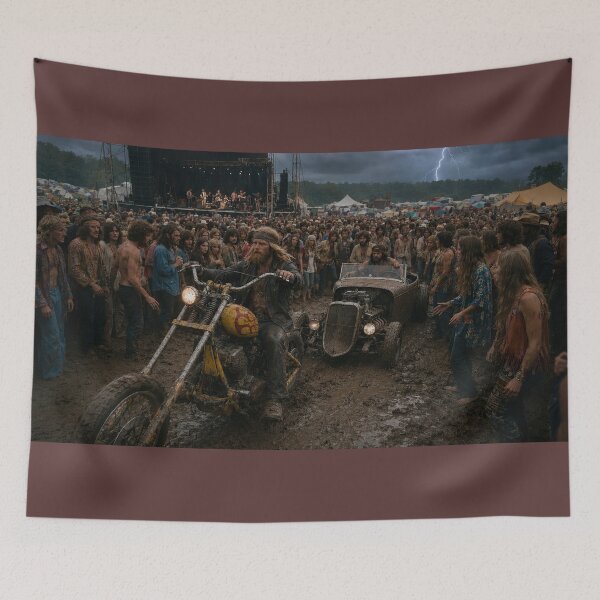 Item preview, Woodstock Riders Mud Music & Freedom 1969 designed and sold by VERYOLDROAD BY AXTON BROWNING .