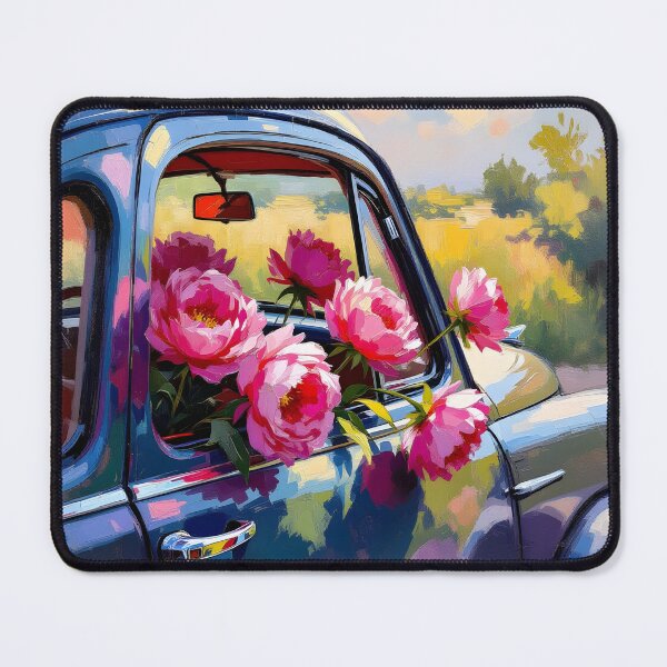 Item preview, Peonies in the car window designed and sold by PrintLabStudio.