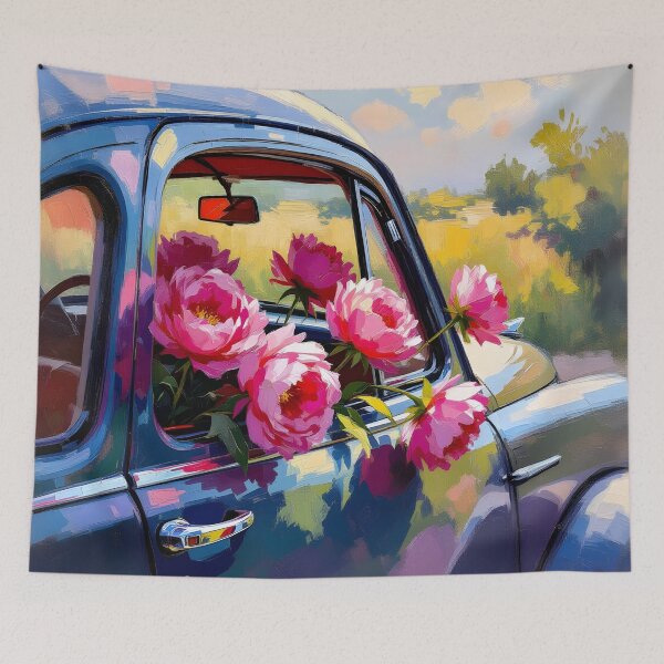 Item preview, Peonies in the car window designed and sold by PrintLabStudio.
