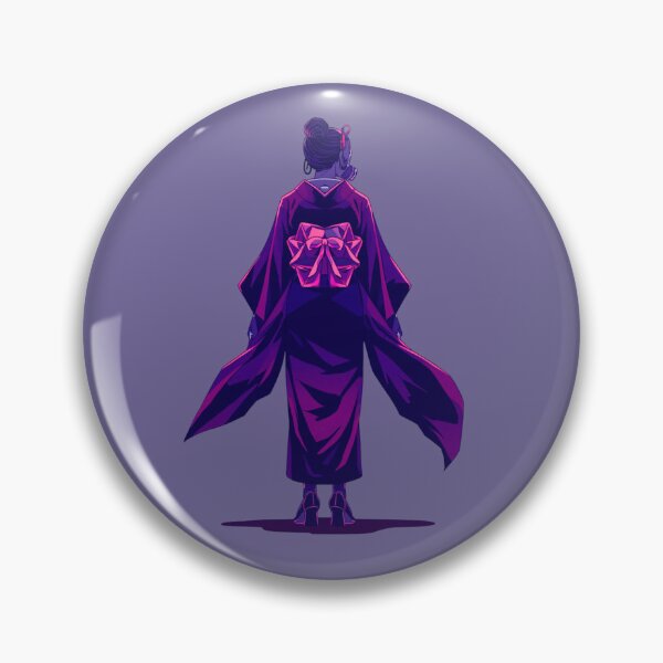 Item preview, Shadow Geisha — Cyberpunk Kimono Woman from Behind in Purple Neon designed and sold by kummo-0319.