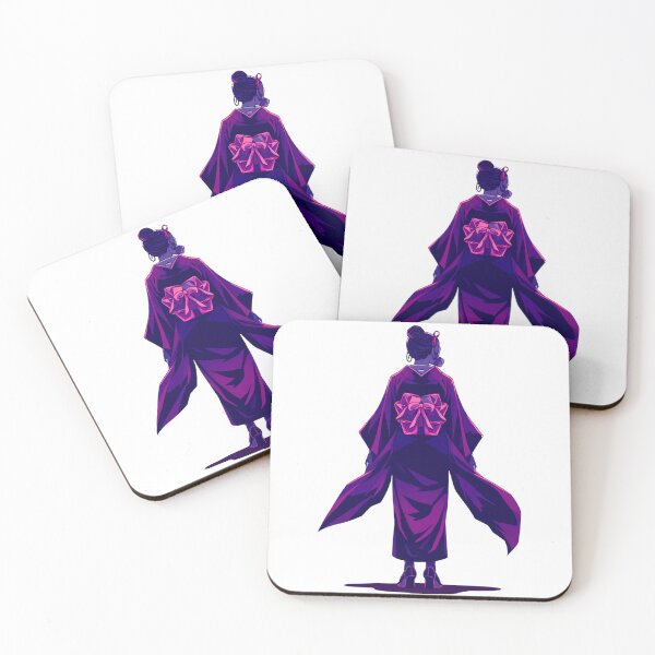 Item preview, Shadow Geisha — Cyberpunk Kimono Woman from Behind in Purple Neon designed and sold by kummo-0319.