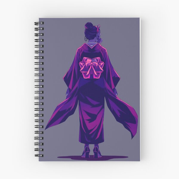 Item preview, Shadow Geisha — Cyberpunk Kimono Woman from Behind in Purple Neon designed and sold by kummo-0319.