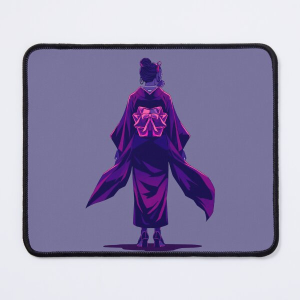 Item preview, Shadow Geisha — Cyberpunk Kimono Woman from Behind in Purple Neon designed and sold by kummo-0319.