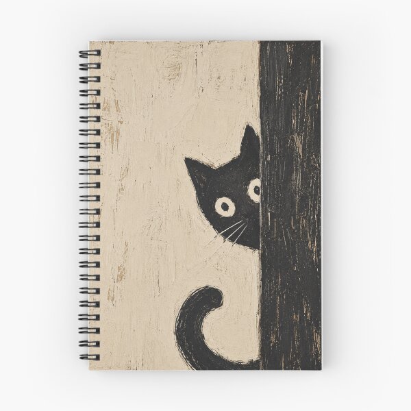 Item preview, Curious Black Cat Peeks Around Corner designed and sold by Hairballin.