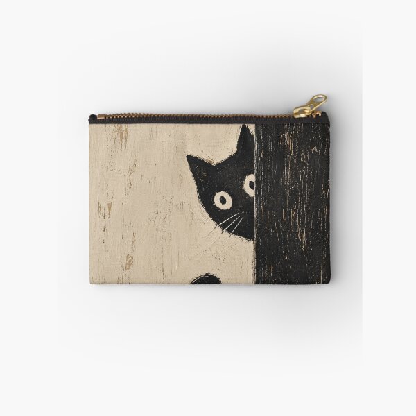 Item preview, Curious Black Cat Peeks Around Corner designed and sold by Hairballin.