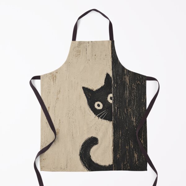 Item preview, Curious Black Cat Peeks Around Corner designed and sold by Hairballin.