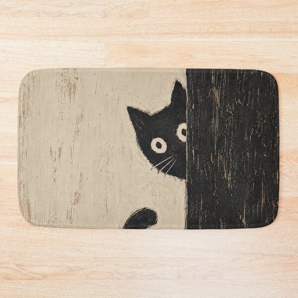 Item preview, Curious Black Cat Peeks Around Corner designed and sold by Hairballin.