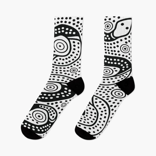 Item preview, Aboriginal Snake Art (black) designed and sold by TeesofAuss.