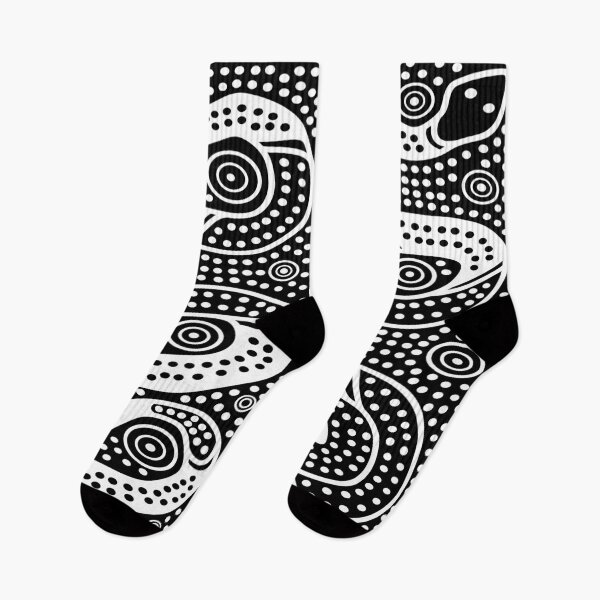 Item preview, Aboriginal Snake Art (white) designed and sold by TeesofAuss.
