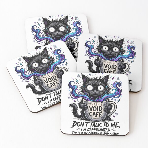 Item preview, Funny Crazy Cat Coffee Addict Caffeine and Chaos designed and sold by OnikaD art.