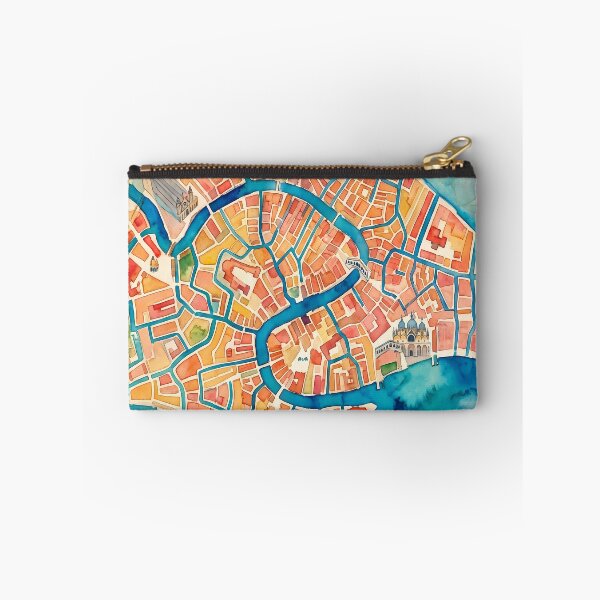 Item preview, Watercolor Map of Venice designed and sold by BombasticPlanet.