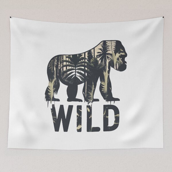 Item preview, Wild Gorilla Jungle Double Exposure Silhouette designed and sold by Shopeon Designs.