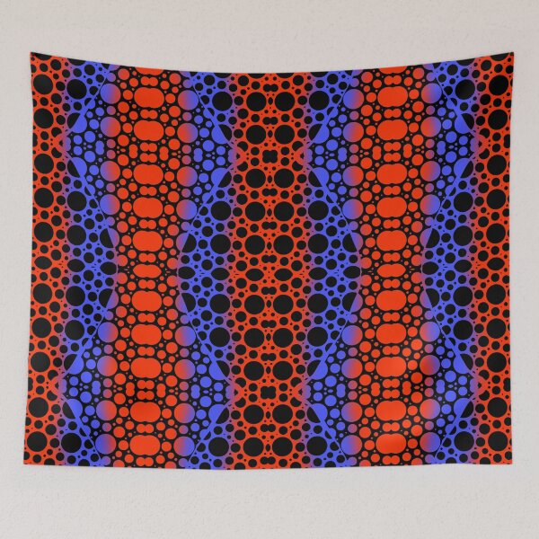 Item preview, Red and Blue Neon Geometric Circle Pattern designed and sold by SweetLilith.