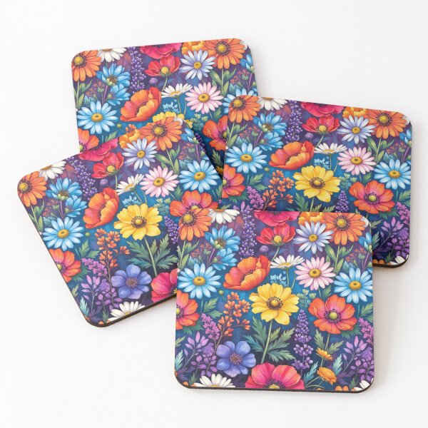 Item preview, Vivid Colorful Dense Floral Pattern designed and sold by IntelliMindDesigns.