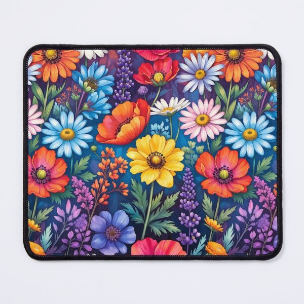 Item preview, Vivid Colorful Dense Floral Pattern designed and sold by IntelliMindDesigns.