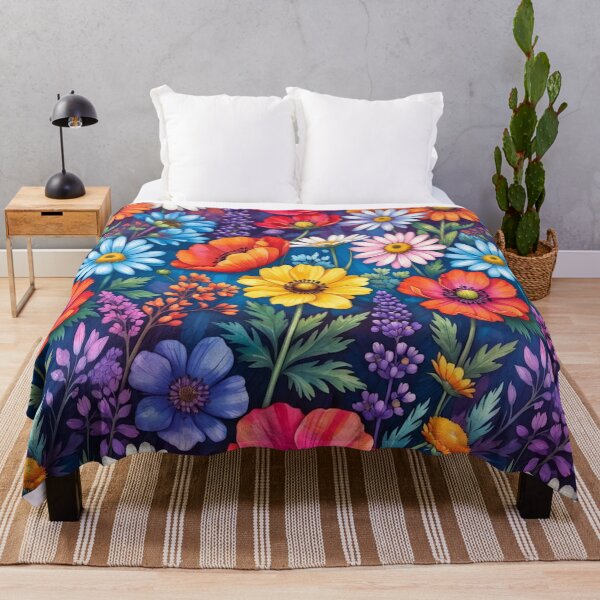 Item preview, Vivid Colorful Dense Floral Pattern designed and sold by IntelliMindDesigns.